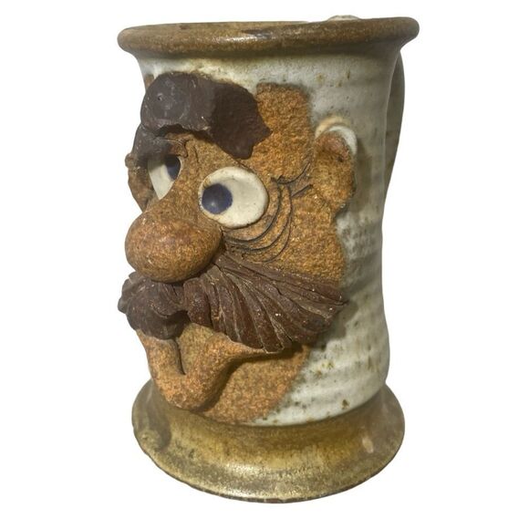 MMS Design Studio Ceramic Art Brown and Cream Whimsical Mug - Picture 2 of 7